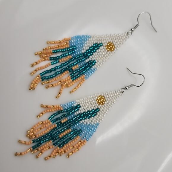 Cactus Beaded Boho Earrings - Picture 3 of 5